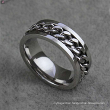 Unique stainless steel chain rings jewelry, flexible ring jewelry